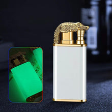 Load image into Gallery viewer, Mandotos Creative Blue Flame Lighter Dolphin Dragon Tiger Metal Windproof Double Flame Refillable