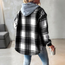Load image into Gallery viewer, Women's Plaid Hoodie Long Sleeve Jacket With Pocket