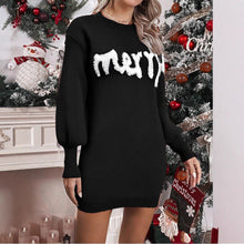 Load image into Gallery viewer, Women’s Knitted Round Neck Lantern-Sleeve Pullover Sheath