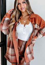 Load image into Gallery viewer, Plaid Button Up Long Sleeve Jacket Classic & Timeless Lightwear Outerwear For women and Girls