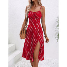 Load image into Gallery viewer, 🌸 Women's Polka Dot Suspender Maxi Dress – Summer Elegance with a Flirty Twist