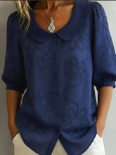 Load image into Gallery viewer, Women's Loose-Fit Retro 3D Embroidered Floral Shirt – Buttoned Casual Top
