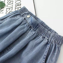 Load image into Gallery viewer, Patchwork Embroidered Cropped Harem Pants – Women's Wide Leg High Waist Denim