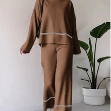 Load image into Gallery viewer, Women’s Solid Color Casual Two-Piece Set – Loose Top & Bootcut Pants Suit