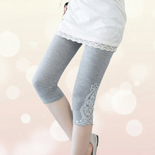 Load image into Gallery viewer, Women’s Lace Trim Stretch Leggings – Fashion Bottoming Pants