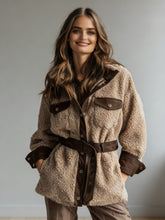 Load image into Gallery viewer, Women’s Vintage PU Leather Jacket – Lamb Fur Lined Autumn Winter Coat