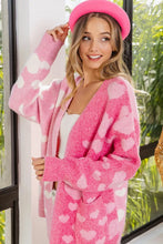 Load image into Gallery viewer, BiBi Heart Color Block V-Beck Knit Cardigan with Pockets