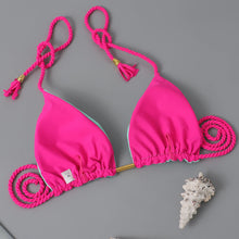 Load image into Gallery viewer, New Festival Flame Halter Bikini Set for Women – Triangle V-Neck Backless Two-Piece Swimsuit with Tie Side Bottoms & Adjustable Lace-Up Fit – Sleek Polyamide Swimwear for Koningsdag/King’s Day & Summer Beach Celebrations