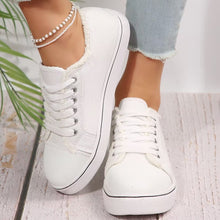 Load image into Gallery viewer, Women's Lace-Up Canvas Sneakers – Lightweight Flat Low-Top