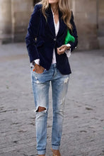 Load image into Gallery viewer, One-Button Lapel Collar Long Sleeve Blazer for Women