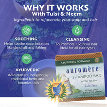 Load image into Gallery viewer, Auromère Ayurvedic Shampoo Bar – Tulsi-Spice | All-in-One Hair & Body Soap | Vegan, Zero-Waste, Neem & Herbal Formula (4.23 oz)