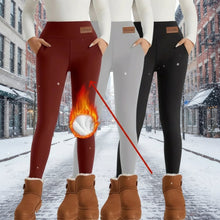 Load image into Gallery viewer, Women’s High-Waist Fleece-Lined Warm Leggings