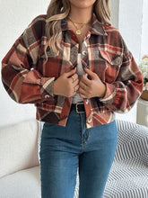 Load image into Gallery viewer, Classic Plaid Button Up Long Sleeve Jacket Women Cozy Trendy Everyday Wear Simple Jacket