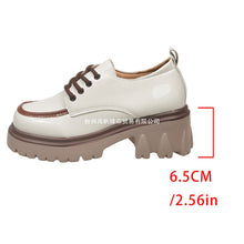 Load image into Gallery viewer, Women's Lace-Up Chunky Heel Shoes – Height-Increasing Vintage Round Toe