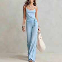 Load image into Gallery viewer, Women's Solid Color Sleeveless Top & Pants Two-Piece Set