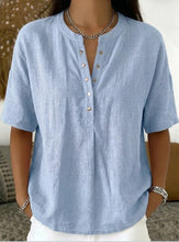 Load image into Gallery viewer, Women's Solid Color Loose-Fit Short-Sleeve Pullover Top