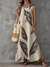 Load image into Gallery viewer, Printed V-Neck Sleeveless High-Waist Maxi Dress | 3 Colors