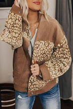 Load image into Gallery viewer, Leopard Print Drop Shoulder Jacket with Button-Up Closure Beautiful Unique Design Winter Jacket