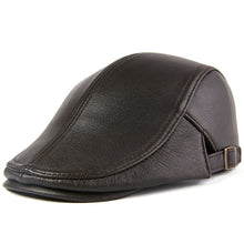 Load image into Gallery viewer, Men Beret Hat Real Leather Flat Cap