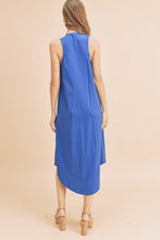 Load image into Gallery viewer, New Summer Front Pleat Detail V-Neck Sleeveless Midi Dress–Elegant, Feminine & Versatile Dress with Pleat Detailing, V-Neckline & Sleeveless Design for Both Casual & Formal Occasions