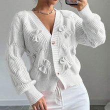 Load image into Gallery viewer, Women's Bow Cropped Cardigan