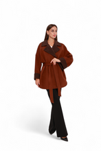 Load image into Gallery viewer, Sandro Cashmere Blend Overcoat in Cinnamon