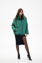 Load image into Gallery viewer, Reversible Genuine Silver Fox Down Fill Coat