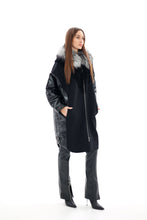 Load image into Gallery viewer, Genuine Silver Fox Fur Italian Cashmere Wool Freudenberg Comfortemp® Coat