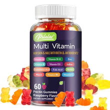 Load image into Gallery viewer, Multivitamin Gummies - with Vitamins and Minerals - Enhances Energy Levels, Immune Support, Antioxidant - 60 Gummies