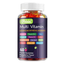 Load image into Gallery viewer, Multivitamin Gummies - with Vitamins and Minerals - Enhances Energy Levels, Immune Support, Antioxidant - 60 Gummies