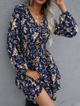 Load image into Gallery viewer, 🌸 Floral Layered Surplice Balloon Sleeve Dress