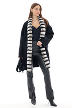 Load image into Gallery viewer, Genuine French Orylag Fur Italian Cashmere Wool Coat 85cm