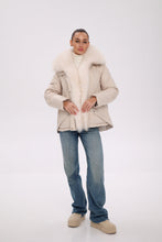 Load image into Gallery viewer, Genuine Polar Fox Fur Down Insulated Parka in Ivory