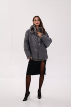 Load image into Gallery viewer, Reversible Genuine Silver Fox Down Fill Coat