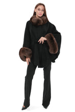 Load image into Gallery viewer, Genuine Polar Fox Fur Double Face Wool Poncho