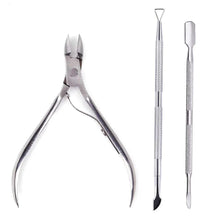 Load image into Gallery viewer, 4 Pcs/Set Professional Stainless Steel Nail Cutter Scissor Nippers Muti Function Cuticle Pusher Remover Nail Care Manicure Kits