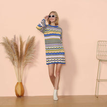 Load image into Gallery viewer, Vibrant Holiday Knit Sweater Dress