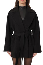 Load image into Gallery viewer, Astoria Midi Cashmere Wool Blend Coat in Black