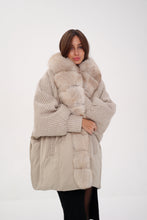 Load image into Gallery viewer, Genuine Polar Fox Boucle Down Coat