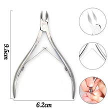Load image into Gallery viewer, 4 Pcs/Set Professional Stainless Steel Nail Cutter Scissor Nippers Muti Function Cuticle Pusher Remover Nail Care Manicure Kits
