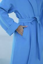 Load image into Gallery viewer, Classic Brushed Cashmere Wool Blend Overcoat in Azure