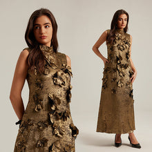 Load image into Gallery viewer, 🌸 Three-Dimensional Floral Sleeveless A-Line Dress