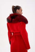 Load image into Gallery viewer, Saga®Furs Silver Fox Wool Alpaca Wraparound Coat