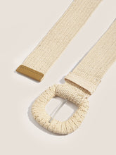 Load image into Gallery viewer, Natural Woven Straw Belt With Square Buckle