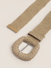 Load image into Gallery viewer, Natural Woven Straw Belt With Square Buckle