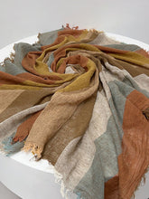 Load image into Gallery viewer, Cotton Linen Striped Lightweight Soft Scarf