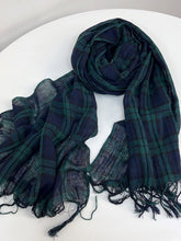 Load image into Gallery viewer, Cotton Linen Striped Lightweight Soft Scarf