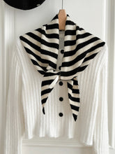 Load image into Gallery viewer, 100% Australian Wool Striped Functional Triangle Scarf