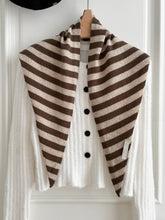 Load image into Gallery viewer, 100% Australian Wool Striped Functional Triangle Scarf