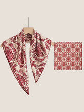 Load image into Gallery viewer, Wool Silk Printed Neck Square Scarf
